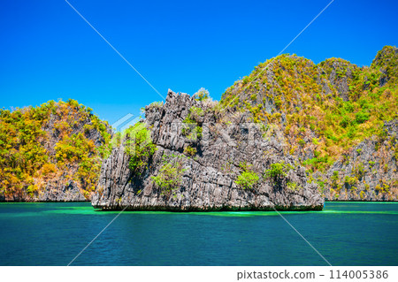 Blue lagoon, Coron island bay, Palawan Blue lagoon, Coron island bay, Palawan 114005386