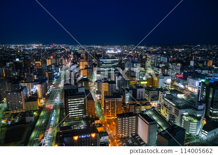 從宮城縣仙台市AER大廈展望台眺望仙台夜景 114005662