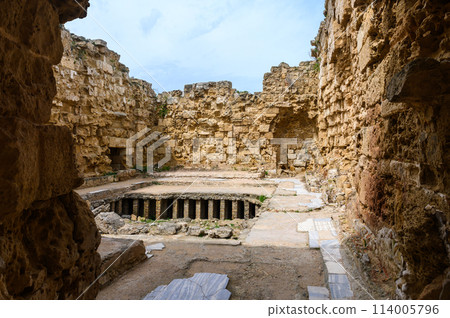 Remains of the antique City Salamis an Iron Age city kingdom and an ancient city in the east of the Mediterranean island of Cyprus 2 Remains of the antique City Salamis an Iron Age city kingdom and an ancient city in the east of the Mediterranean island of Cyprus 2 114005796