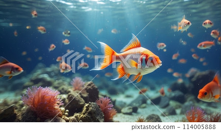 Little beautiful fish in the ocean 114005888