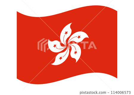 Flag of Hong Kong. National symbol in official colors. Template icon. Abstract vector background 114006573