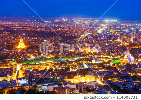 Tbilisi old town aerial panoramic view 114008731