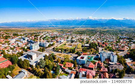 Telavi old town aerial panoramic view Telavi old town aerial panoramic view 114008770