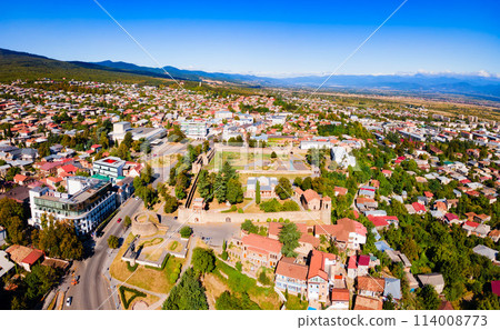 Batonis Tsikhe Fortress aerial view, Telavi 114008773