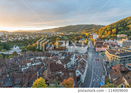 View of the city of Baden, Switzerland from Stein Castle 114009600