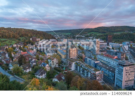 View of the city of Baden, Switzerland from Stein Castle 114009624