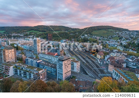 View of the city of Baden, Switzerland from Stein Castle 114009631