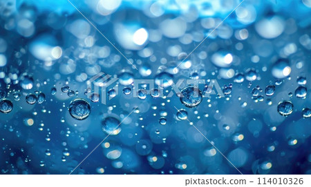 Close-up captures shimmering water bubbles, reflecting light in sudsy, shiny droplets. Ai Generated 114010326