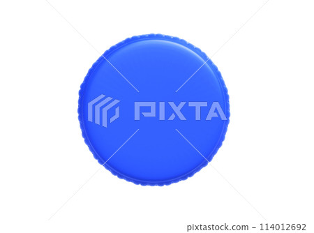 Blue plastic bottle caps isolated on white background Blue plastic bottle caps isolated on white background 114012692