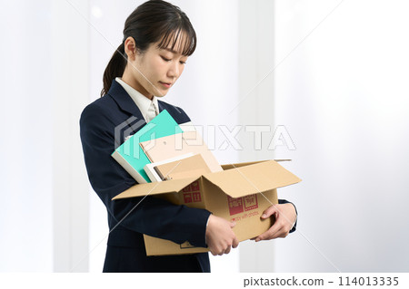 Business woman moving with luggage Business woman moving with luggage 114013335