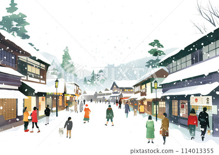 Old town and tourists-3 (winter) 114013355