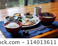 Delicious traditional Japanese breakfast 114013611
