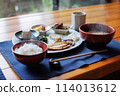 Delicious traditional Japanese breakfast 114013612