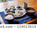 Delicious traditional Japanese breakfast 114013614