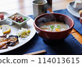 Delicious traditional Japanese breakfast 114013615