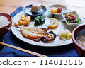 Delicious traditional Japanese breakfast 114013616