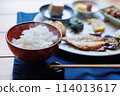 Delicious traditional Japanese breakfast 114013617