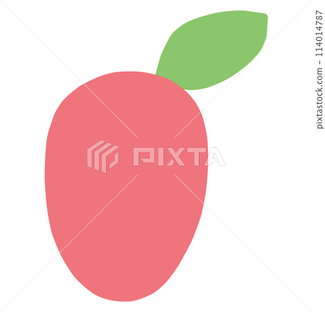 A simple, deformed illustration of a cute mango 114014787