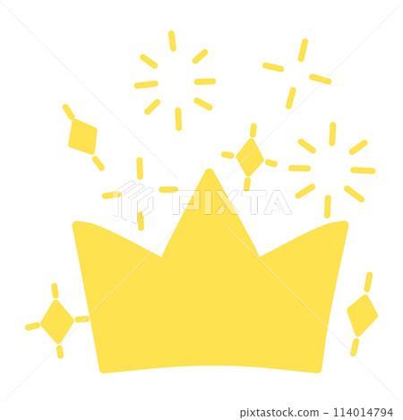 Cute crown and glitter illustrations that can be used for ranking materials, etc. 114014794