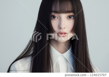 Long-haired woman "AI-generated image" 114015707