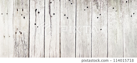 A horizontal background image of an exterior wall made of faded white-wood grained sleepers A horizontal background image of an exterior wall made of faded white-wood grained sleepers 114015718
