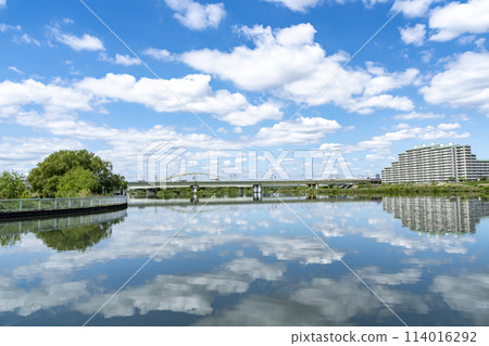 Tama River scenery Noborito Izumi Tama River Tama River scenery Noborito Izumi Tama River 114016292