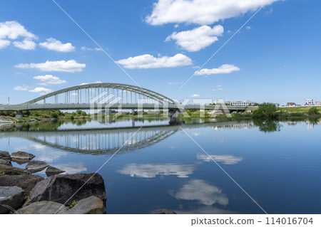 Scenery of the Tama River: Noborito, Izumi Tama River riverbed 114016704