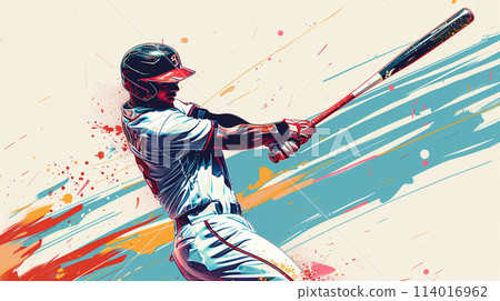 man batting baseball 114016962