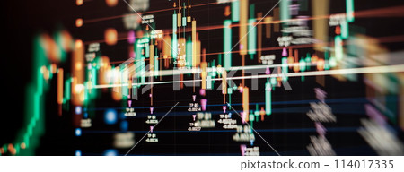 Financial chart with up trend line graph. Wealth management with risk diversification Financial chart with up trend line graph. Wealth management with risk diversification 114017335