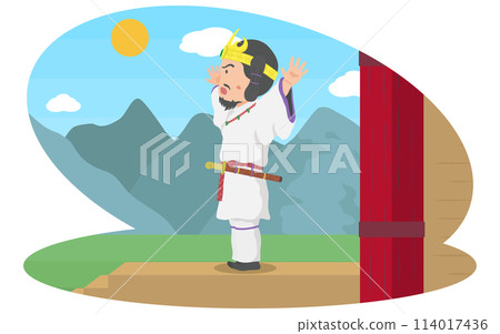張開雙臂的古墳時代大王 114017436