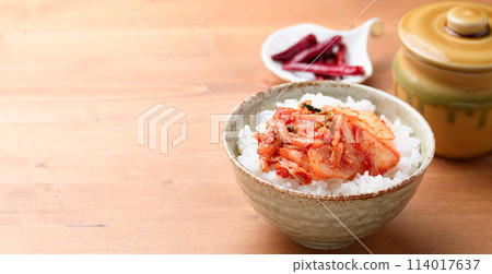 Kimchi and rice 114017637