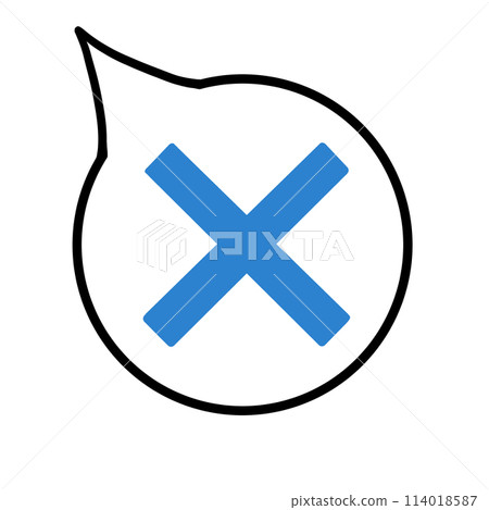 Speech bubble (X, blue, no line drawing, top left) Speech bubble (X, blue, no line drawing, top left) 114018587
