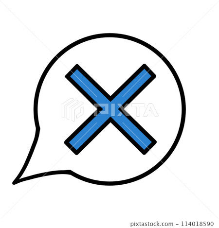 Speech bubble (X, blue, bottom left) Speech bubble (X, blue, bottom left) 114018590