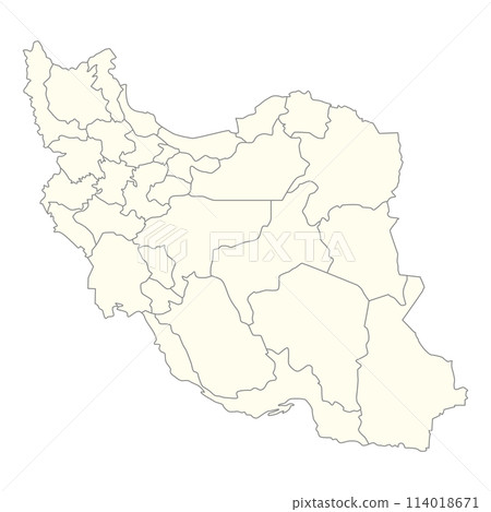 伊朗伊斯蘭共和國的空白地圖，包括國家邊界 114018671