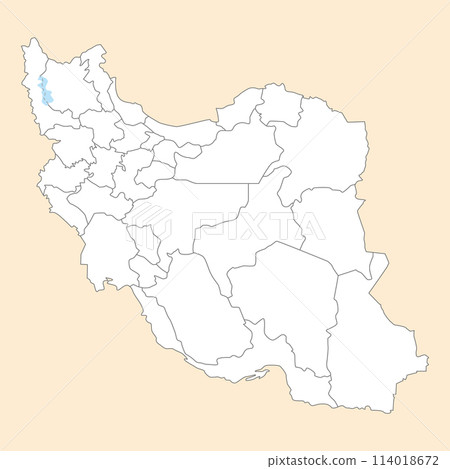 伊朗伊斯蘭共和國空白地圖、國家邊界、烏爾米耶湖 114018672