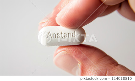 holding, pill, hand 114018810