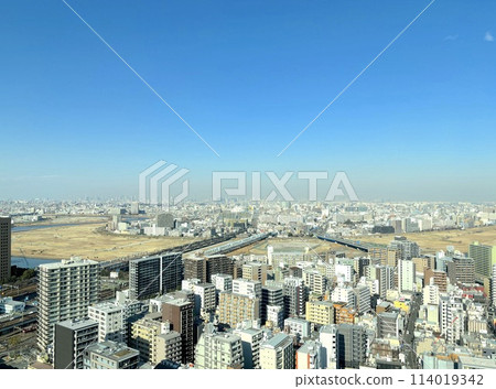 從川崎市政府展望大廳觀景台眺望多摩川【神奈川縣川崎市】 從川崎市政府展望大廳觀景台眺望多摩川【神奈川縣川崎市】 114019342