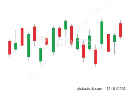 Stock market bar graph, candlestick chart, finance trade data, vector illustration. Stock market bar graph, candlestick chart, finance trade data, vector illustration. 114019662