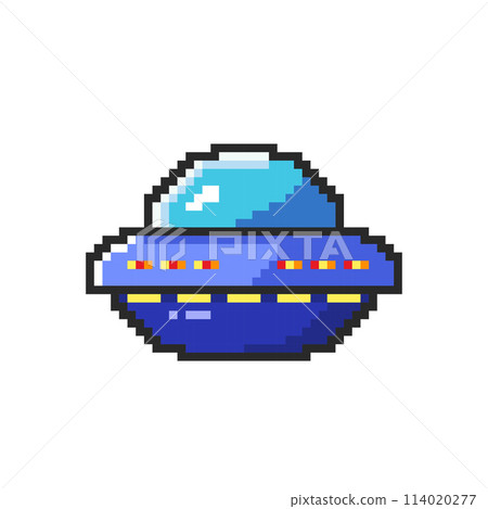 Vector Illustration of Ufo Spaceship with Pixel Art Design Vector Illustration of Ufo Spaceship with Pixel Art Design 114020277