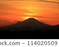 The sun setting over Mount Fuji: Diamond Fuji 114020509