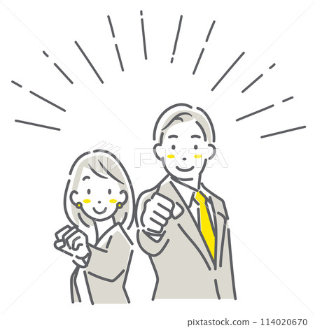A simple and stylish line drawing of a hard working business person 114020670