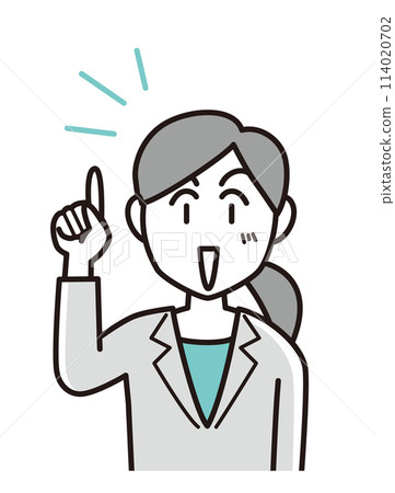 微笑著提出建議的女商人 114020702