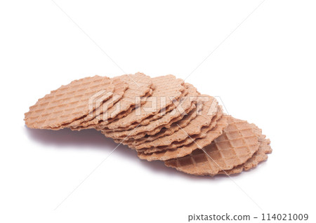 Wafers stack snack for breakfast isolated on the white Wafers stack snack for breakfast isolated on the white 114021009