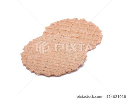 Wafers stack snack for breakfast isolated on the white 114021016