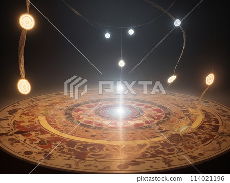 Colorful magic circles, generative AI Colorful magic circles, generative AI 114021196