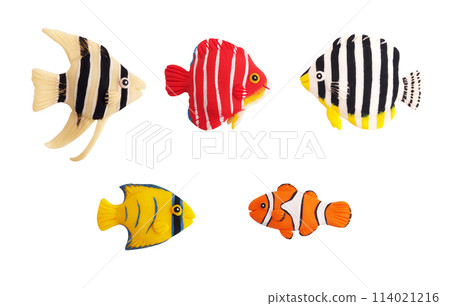 5 種熱帶魚組(黏土 3D 插圖) 5 種熱帶魚組(黏土 3D 插圖) 114021216