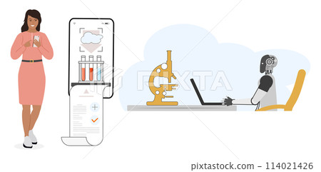 Girl Medical Test Robot Medicine Automated Robotic 114021426
