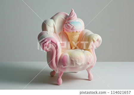 chair made of ice cream ,surrealism, creative furniture design 114021657