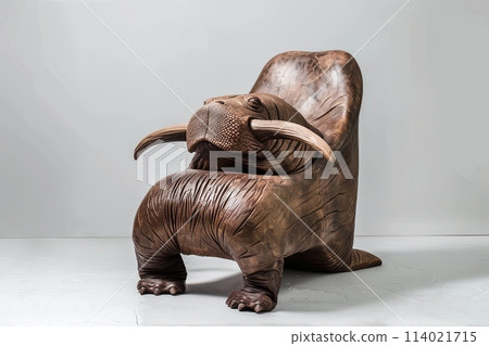 chair made of walrus, surrealism, creative furniture design. chair made of walrus, surrealism, creative furniture design. 114021715