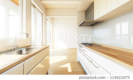 Newly built system kitchen 114022075